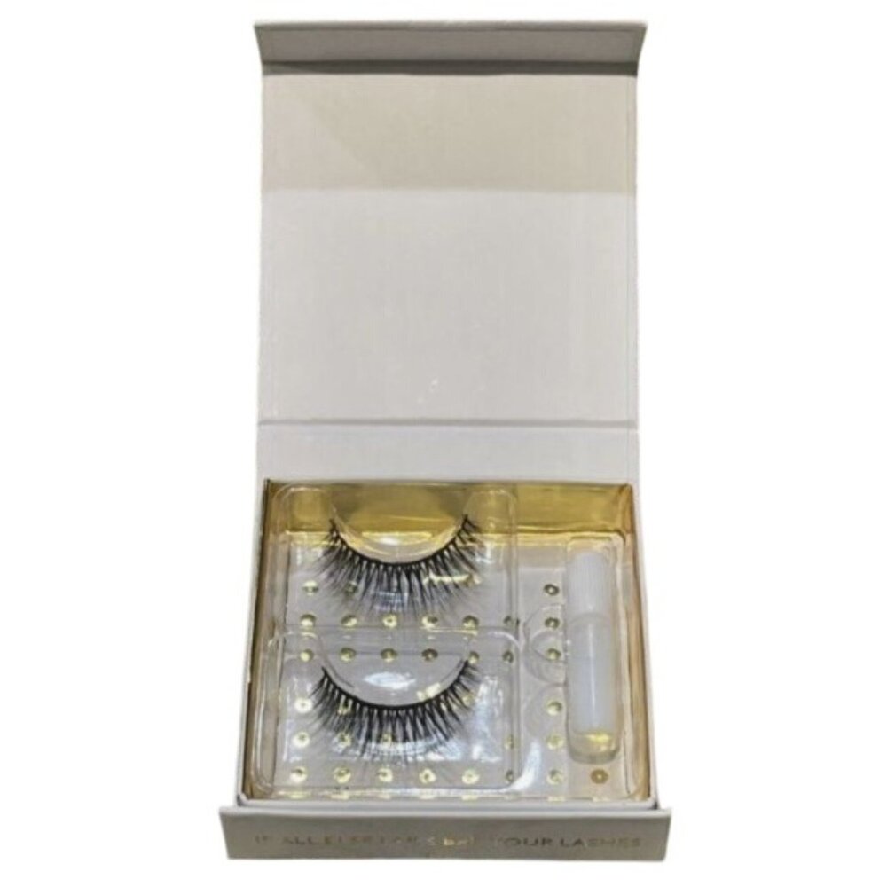 Battington Monroe 3D Faux Silk False Lashes Falsies with Glue Eyelashes Black